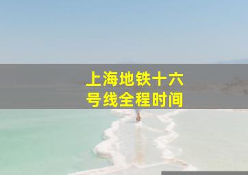 上海地铁十六号线全程时间