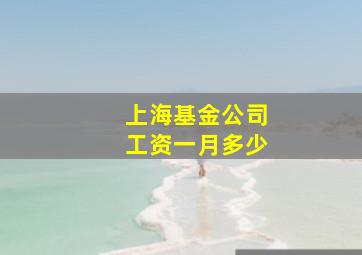 上海基金公司工资一月多少