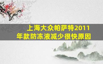 上海大众帕萨特2011年款防冻液减少很快原因