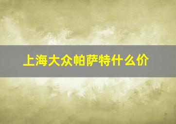 上海大众帕萨特什么价