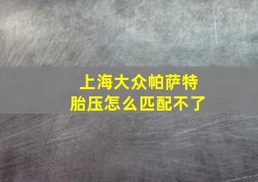 上海大众帕萨特胎压怎么匹配不了