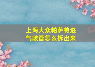 上海大众帕萨特进气歧管怎么拆出来