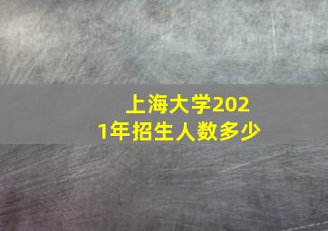 上海大学2021年招生人数多少