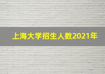 上海大学招生人数2021年