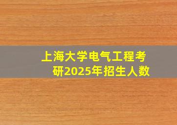 上海大学电气工程考研2025年招生人数