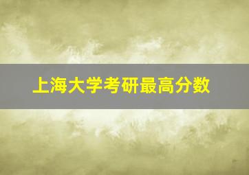 上海大学考研最高分数