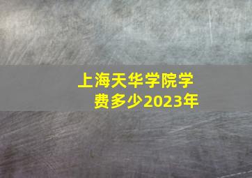 上海天华学院学费多少2023年