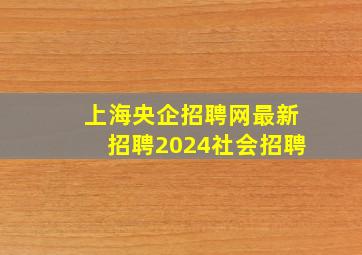 上海央企招聘网最新招聘2024社会招聘