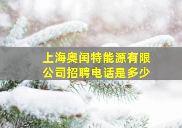 上海奥闰特能源有限公司招聘电话是多少