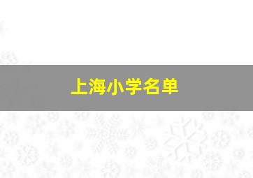 上海小学名单