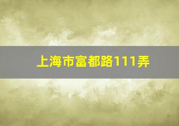 上海市富都路111弄