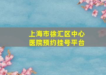 上海市徐汇区中心医院预约挂号平台