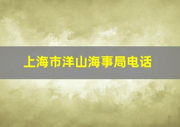 上海市洋山海事局电话