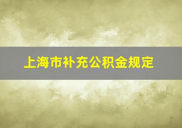 上海市补充公积金规定