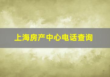 上海房产中心电话查询