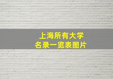 上海所有大学名录一览表图片