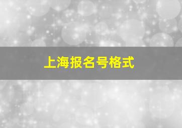 上海报名号格式