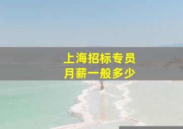 上海招标专员月薪一般多少