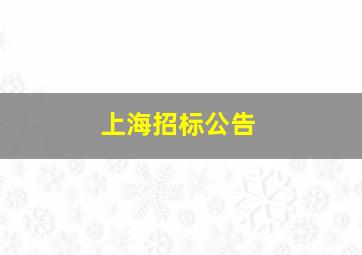 上海招标公告