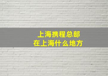 上海携程总部在上海什么地方