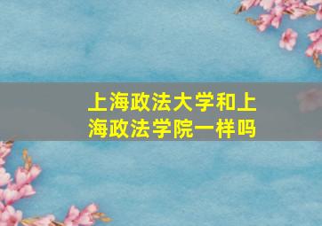 上海政法大学和上海政法学院一样吗