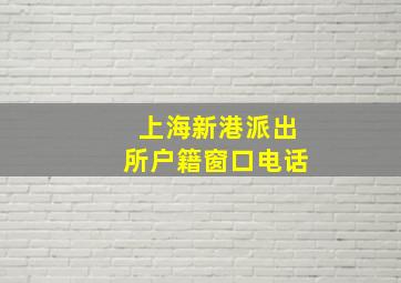 上海新港派出所户籍窗口电话