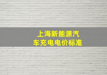 上海新能源汽车充电电价标准