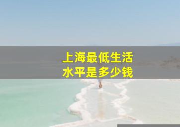 上海最低生活水平是多少钱