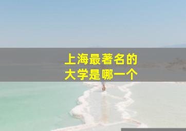 上海最著名的大学是哪一个