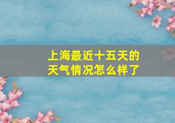 上海最近十五天的天气情况怎么样了