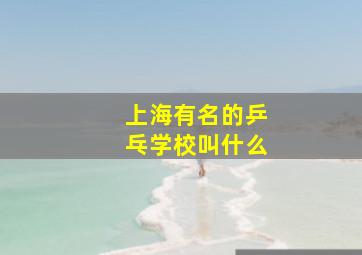 上海有名的乒乓学校叫什么