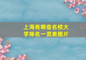 上海有哪些名校大学排名一览表图片