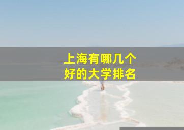 上海有哪几个好的大学排名