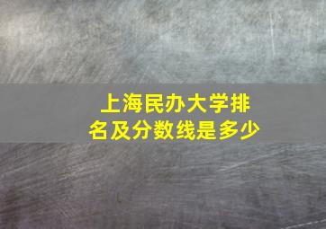 上海民办大学排名及分数线是多少