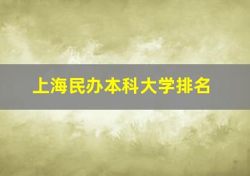 上海民办本科大学排名