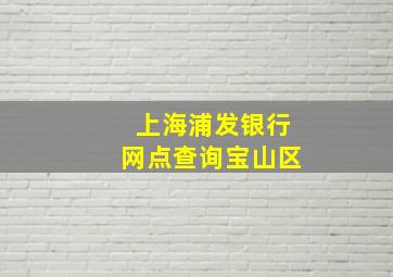 上海浦发银行网点查询宝山区