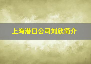 上海港口公司刘欣简介