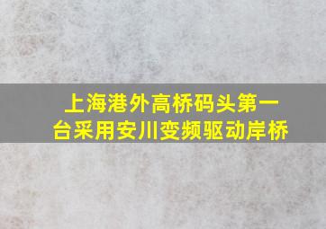 上海港外高桥码头第一台采用安川变频驱动岸桥