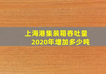 上海港集装箱吞吐量2020年增加多少吨