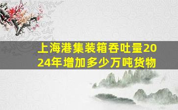 上海港集装箱吞吐量2024年增加多少万吨货物