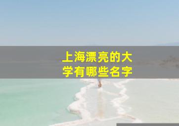 上海漂亮的大学有哪些名字