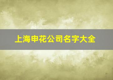 上海申花公司名字大全