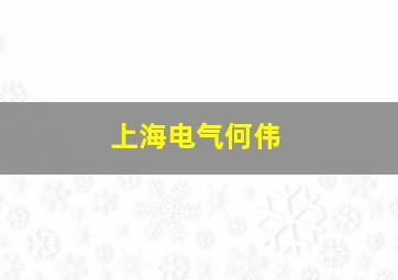 上海电气何伟