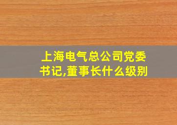 上海电气总公司党委书记,董事长什么级别