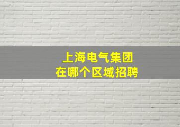 上海电气集团在哪个区域招聘