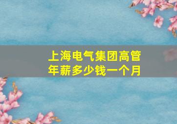 上海电气集团高管年薪多少钱一个月