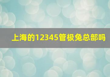 上海的12345管极兔总部吗