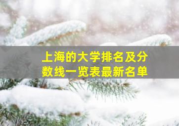 上海的大学排名及分数线一览表最新名单