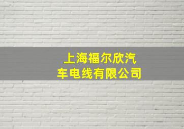 上海福尔欣汽车电线有限公司