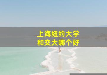 上海纽约大学和交大哪个好